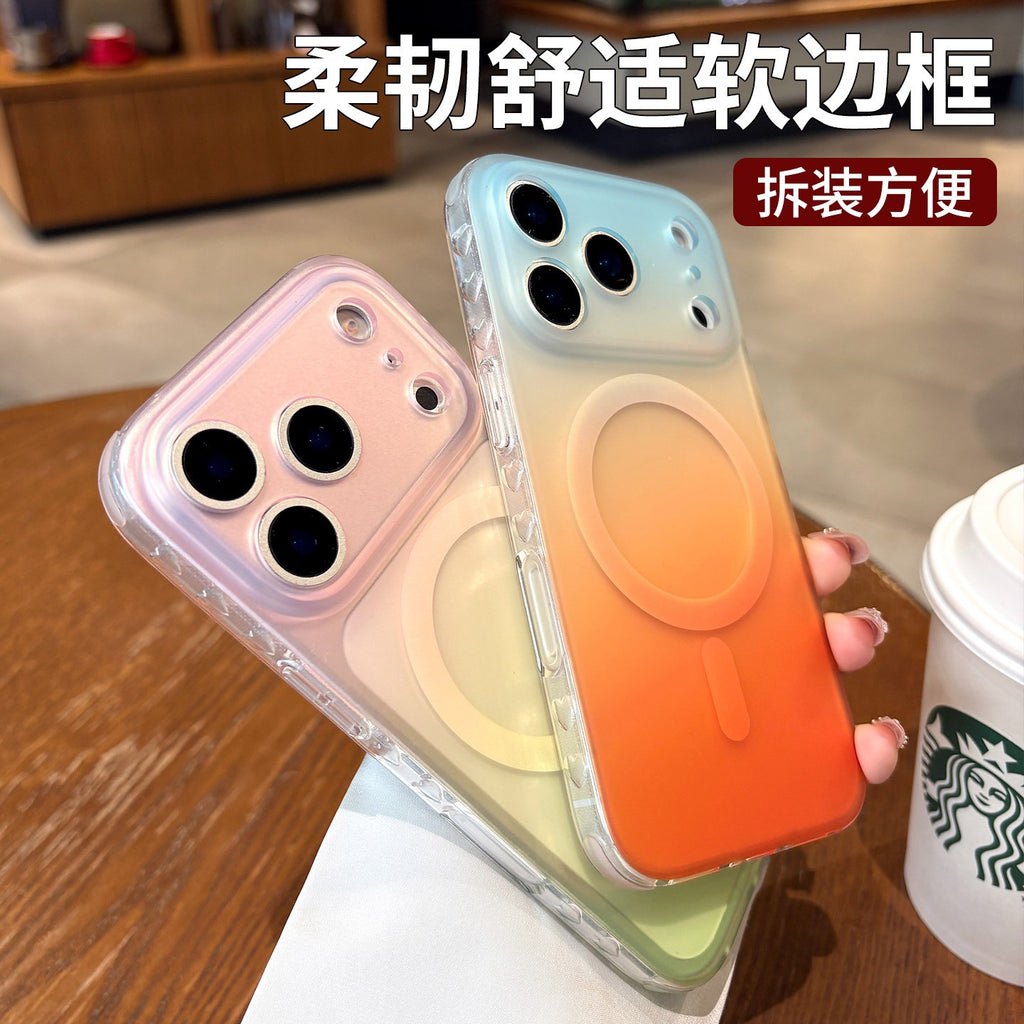 Double-Sided Frosted Gradient Magnetic Case Suitable For IPhone 17 Pro Max, High-End Feel, Niche Design, Anti-Drop For Apple 15
