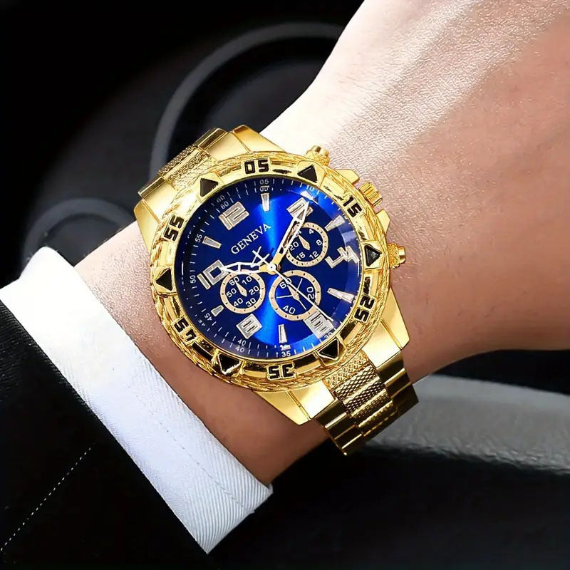 Cross-Border Popular Men's Watch Set, High-End Men's Business Watch, Men's Gift Watch Four-Piece Set Wholesale