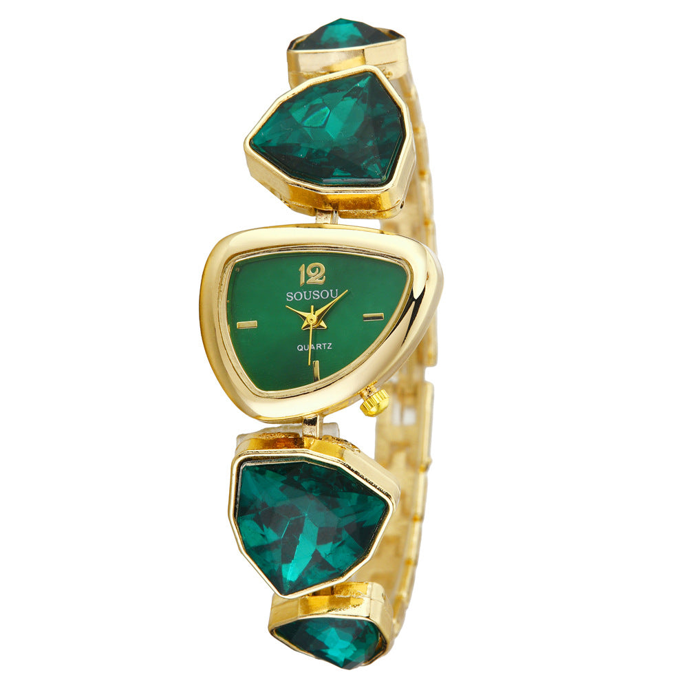 New Model Of Diamond-Encrusted Women's Watch For Foreign Trade, Creative And Fashionable High-Value Wristwatch, Irregular Bracelet Women's Watch Wholesale