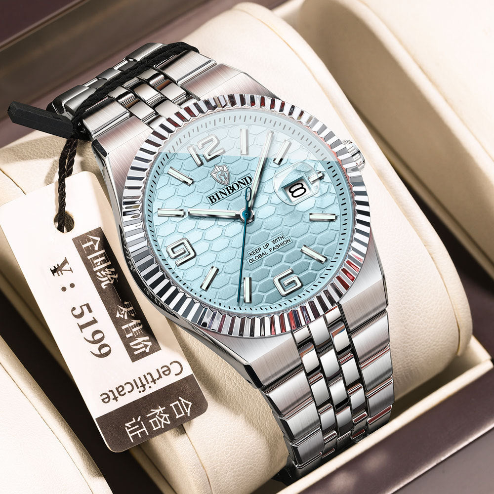 Binbond Brand Genuine High-End Men's Watch New Business Fashion Concept Large Dial Quartz Watch