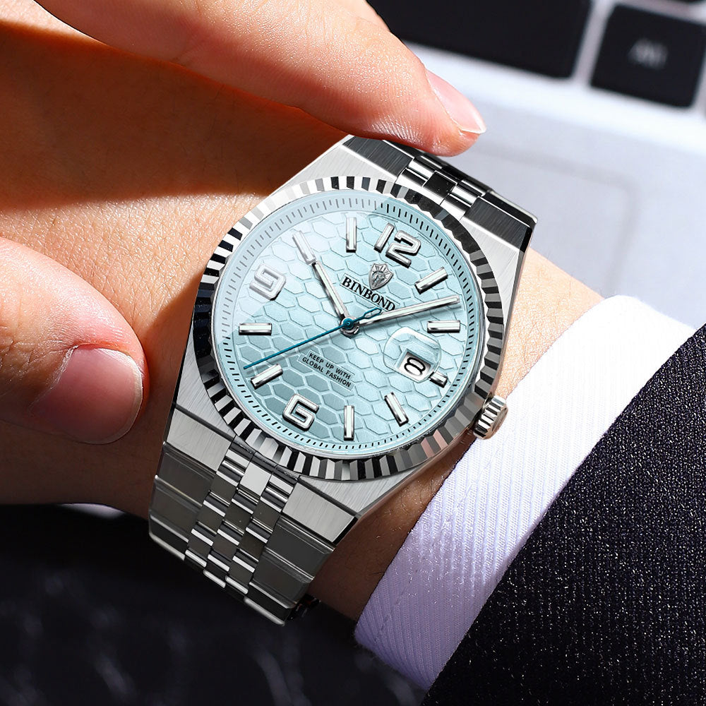 Binbond Brand Genuine High-End Men's Watch New Business Fashion Concept Large Dial Quartz Watch