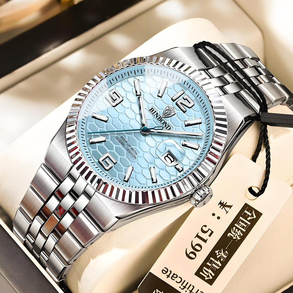 Binbond Brand Genuine High-End Men's Watch New Business Fashion Concept Large Dial Quartz Watch