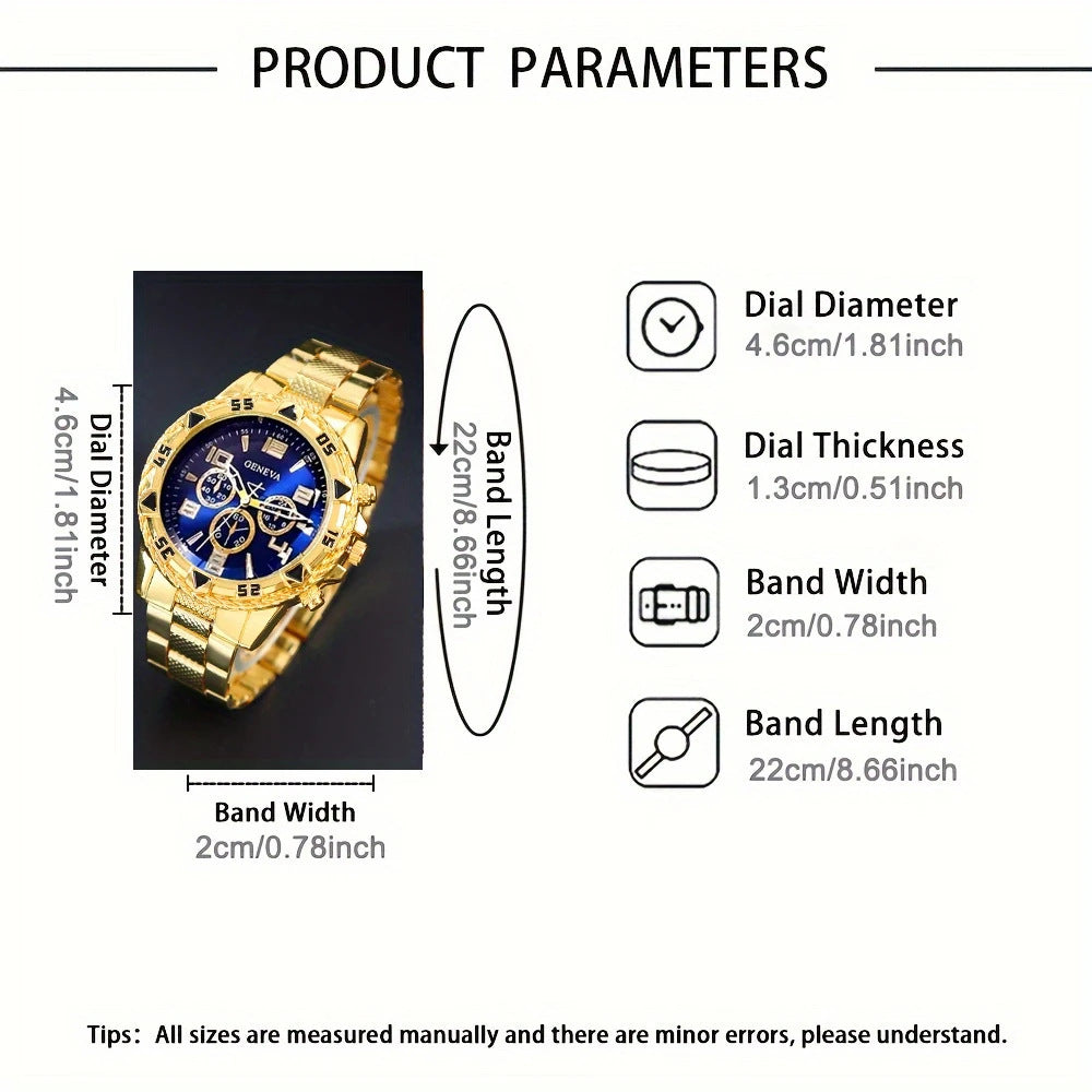Cross-Border Popular Men's Watch Set, High-End Men's Business Watch, Men's Gift Watch Four-Piece Set Wholesale
