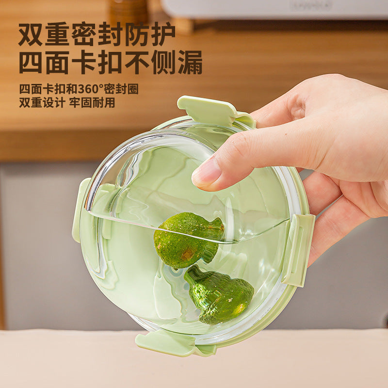 High Borosilicate Glass Fresh-Keeping Lunch Box, Microwaveable Special Bowl Lunch Box Set For Working Students To Separate